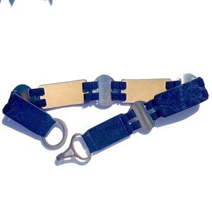 Chico’s Blue Leather Link Belt